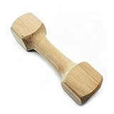 Kuntrona Safe Non-Toxic Wooden Dog Training Dumbbell Pet Bite Toys for Dogs Outdoor Interactive Supplies S M Burlywood 15X4.8CM