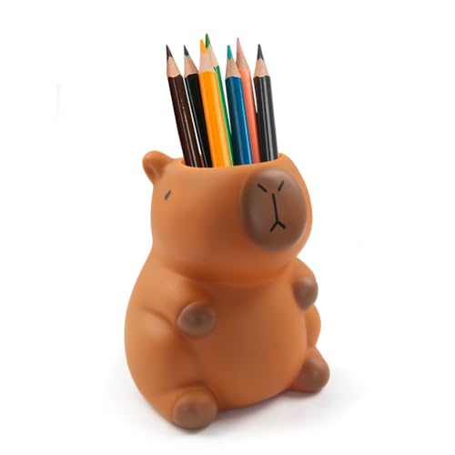 Geluode Capybara Pencil Holder, Animal Design Desk Organizer Stationery Pen Holder, Cute and Functional Office Decor, Gift for Capybara Lovers Students