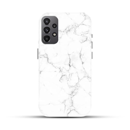 Image of COLORflow Back Cover Compatible with Samsung Galaxy A23 4G / 5G | Beautiful White Marble | Designer Printed Glossy Armoured Bumper Back Cover Compatible with Samsung Galaxy A23 4G / 5G