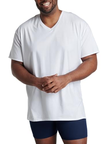 Fruit of the Loom Men's Size Big Tag-Free Underwear & -Undershirts, Tall Man-V Neck-3 Pack, Large2