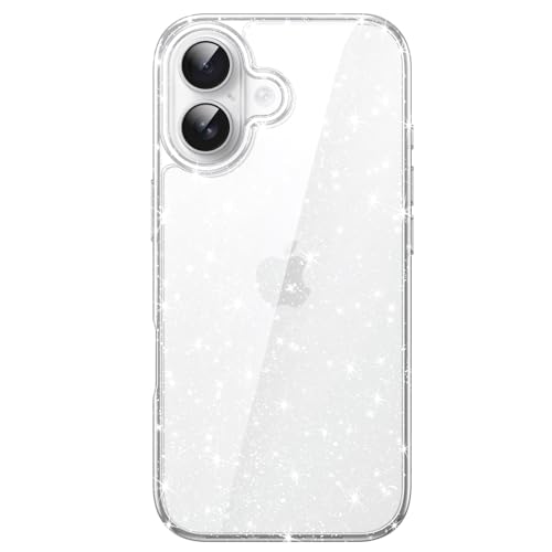 JETech Cover Glitter per iPhone 17 6,3 Pollici, Custodia Bling Brilla Paraurti Antiurto Cellulare, Carino Scintillante per Donne e Ragazze (Trasparente)