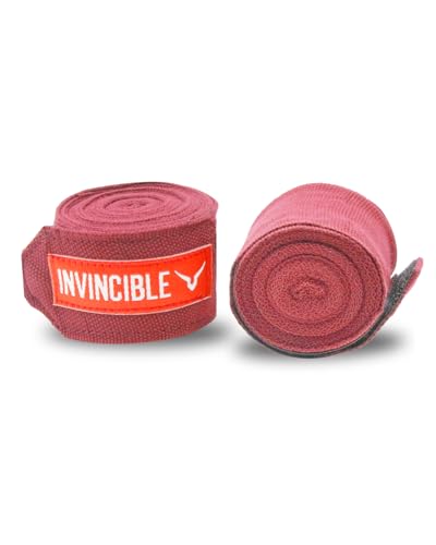 Image of Invincible Mexican Style Semi-Stretch Hand Wraps (Maroon, 2.5 Meter)