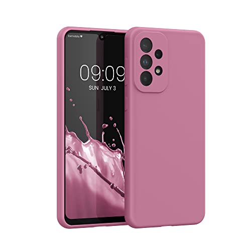 kwmobile Case for Samsung Galaxy A33 5G Case - Soft Cover - Shockproof Silicone - Wireless Charging Dark Rose