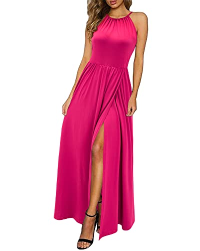 Image of KILIG Women's Summer Floral Beach Flowy Split Maxi Long Dresses