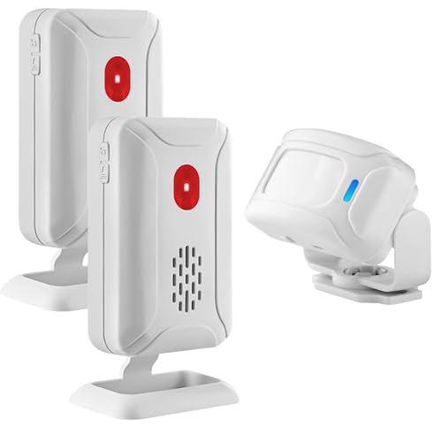 Cruxer Durchgangsmelder Ladentür, Bewegungsmelder Innen Ladenglocke, Funk Katzenklingel Klingel mit Ton, Infrarot Türglocke mit Alarm Türgong für...