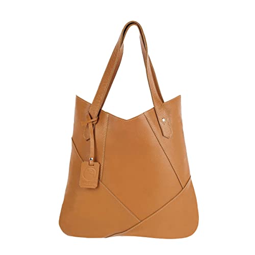 Andória Bolsa Maria de Ombro de Couro Genuíno Macio, Costura Reforçada e Fecho Seguro de Máxima Durabilidade