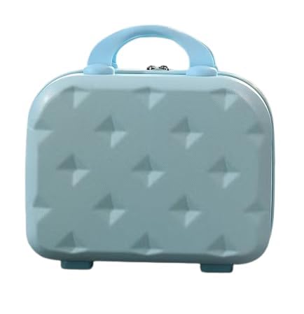 Image of Portable Hard Shell Cosmetic Bag Travel Case, Small Travel Hand Luggage with Elastic Band, Mini Abs Carrying Makeup Case Suitcase (R-Baby Blue)