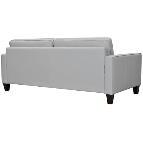 Armen Living Wesley Leather Power Footrest Tuxedo Arm Sofa, Dove Gray #TOP3