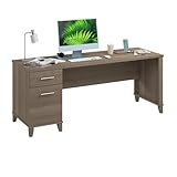 Bush Home 72-inch Home Office Desk with Drawers, Large Computer Table for Personal Workspace, Somerset Collection, Ash Gray