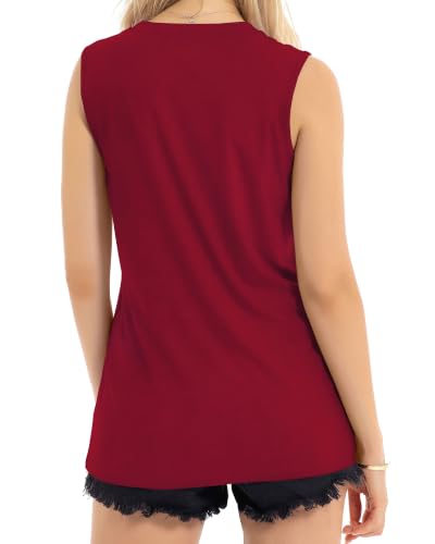 Image of Womens Tank Tops Summer Casual Sleeveless Top Loose Fit Basic Tunic Shirts