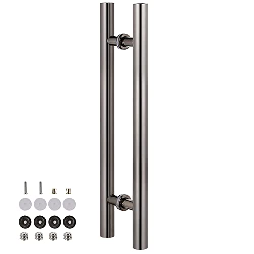 Tirador de Puerta Redondo de Metal para Puerta de Granero, Moderno Tirador de Puerta de Madera de Acero Inoxidable para Tienda, Oficina, Ducha, Cocina, instalación Trase