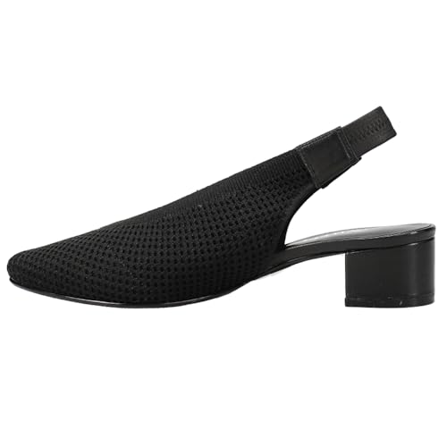 VANELi Womens Abira Round Toe Slingback Pumps Dress Casual Casual Low Heel 1-2" - Black3