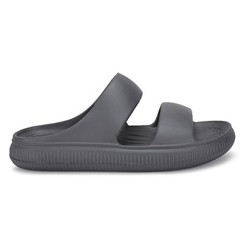 Image of Aqualite Men's Slides Slippers | Slip-On Comfort Flipflop Flat Base, Anti-Skid Sole & Lightweight | Casual Home & Outdoor Sandal for Men