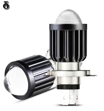 Image of OBEROI'S TRADERS H4 LED Headlight Fog Lamp Projector Lens Universal for Bike and Car Fog Light, Dash Light Motorbike, Car Xenon (Pack of 1)(H4 LENS W /Y)