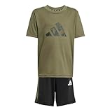 adidas Unisex - Bambini e ragazzi TRAIN ESSENTIALS CAMO PRINT SET, olive strata, 6-7 Years
