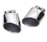 1 par de 2 piezas para S3 S4 S5 S6 S7 Actualización de escape RS Boquilla de silenciador ovalada de acero inoxidable Tubo de escape