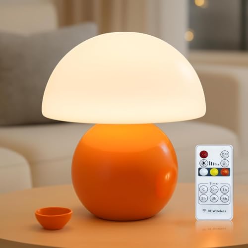 ShimmerLoom Remote Control Mushroom Lamp with Timer – 3-Color Dimmable