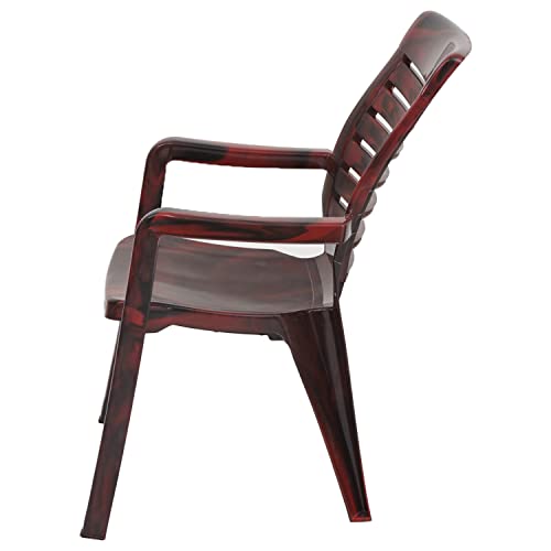 Image of Nilkamal CHR2180 Plastic Mid Back with Arm Chair | Chairs for Home| Dining Room| Bedroom| Kitchen| Living Room| Office - Outdoor - Garden | Dust Free |100% Polypropylene Stackable Chairs | Set of 2