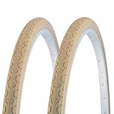 2 Cubiertas Bicicleta Carretera 700x35C Crema - Neumáticos Paseo Urbanos Lisos 700x35C Rígido (Necesitan cámara de Aire)