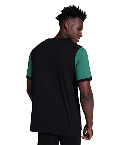 Image of Puma Men's Color Block Regular Fit T-Shirt (62323656 Black-Vine