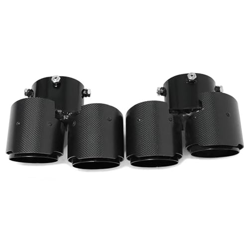 Embouts d'échappement voiture en acier inoxydable noir mat et finitions carbone