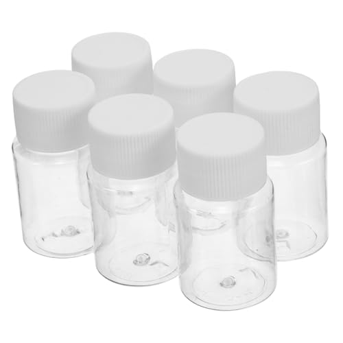 POPETPOP 6個 プラスチックの 瓶 ふた付きのペットボトル 液体用の小さなペットボトル 液体用バイアル 小さな試験管 サンプルボトル 実験用サンプル容器 バイアル保管 Transparent