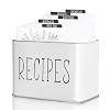 GENMOUS CO Recipe Box with Cards and Dividers Recipe Cards and Box Set Farmhouse Recipe Holder Tin Recipe Box with 25 4×6 Recipe Cards 7 Recipe Card Dividers Bridal Shower Recipe Box Gift