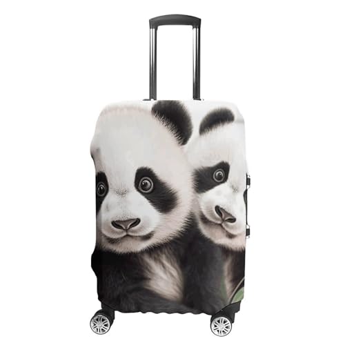 Baby Pandas Elastic Luggage Cover Suitcase Protector for 19-32 Inch Suitcases | Universal Stretchable Travel Bag Cover | Anti-Scratch, Washable with Zipper Closure M