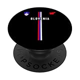 Bandera de Eslovenia, mapa de silueta de Eslovenia, Escudo de armas PopSockets PopGrip Adhesivo