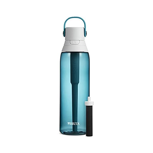 Brita-Plastic-Water-Filter-Bottle-26-Ounce-1-Sea-Glass Brita Insulated Filtered Water Bottle with Straw, Reusable, Christmas Gift and Stocking Stuffer For Men and Women, BPA Free Plastic, Sea Glass, 26 Ounce