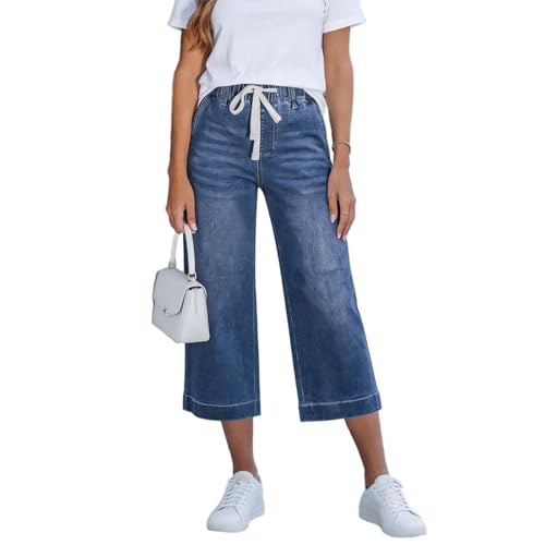 Pantalon chic d'été en denim fluide idéal pour le voyage et le travail