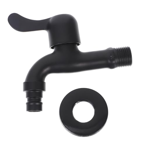 LIFKOME 黒色不??洗濯機用水栓 蛇口 防水漏れ設計 シンプル操作 洗濯機 浴室 キッチン対応 節水効果あり