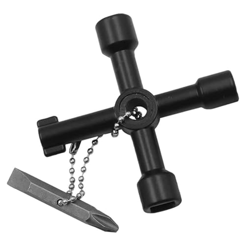 YOGAZEN 4 Wege Multifunktionale Utilities Schlüssel Für Elektrische Wasser Gas Meter Box Schrank Öffnen Schlüssel Multifunktionale Schaltschrankschlüssel Universal 4 Wege Mit Schraubendreherbits