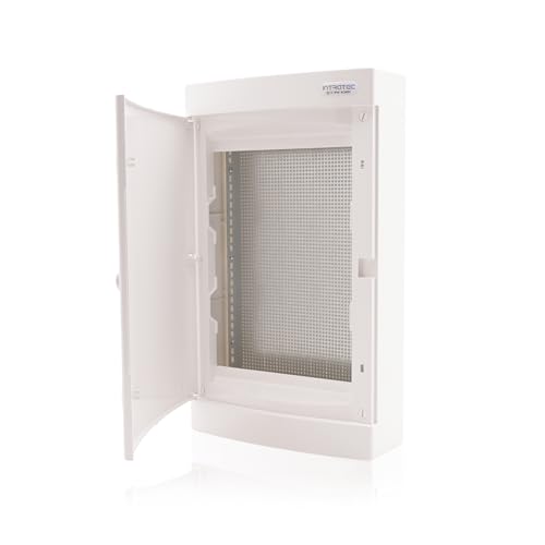 Intratec distribuidor de comunicación de superficie, IP40 – Distribuidor multimedia para hogar completamente conectado, armario para sistemas multimedia, 287 x 485 x 112 mm, blanco