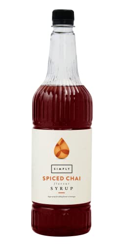 Simply Spiced Chai Syrup Vegan & Nut Free Flavoured Syrup for Coffee Cocktails & Baking (1 Litre)