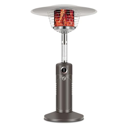 Hykolity 13,000 BTU Propane Patio Heater, Mini Tabletop Outdoor Heater with Double-Layer Stainless Steel Burner, Triple Protection System, Outside Heaters for Patio, Garden, and Residential, Bronze