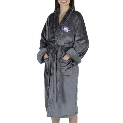 Northwest NFL New York Giants Silk Touch Bath Robe, Small/Medium, Rollout Charcoal