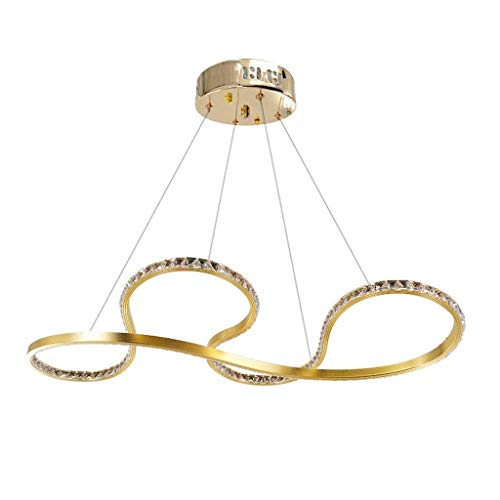 Lampe de plafond de LED 48W en cristal d'or pour un éclairage de lumière chaude élégant