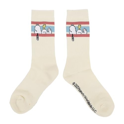Bioworld Peanuts Snoopy Varsity Stripes Mens Athletic Crew Socks3