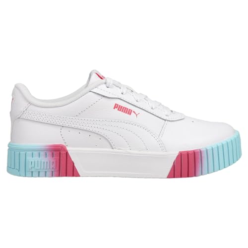 PUMA Kids Girls Carina 2.0 Fade Lace Up Sneakers Shoes Casual - White