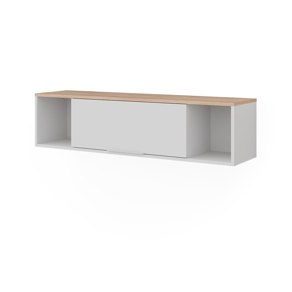 Vicco Estantería de Pared Betti, Blanco/Sonoma, 120 x 30 cm | para montaje en pared, apto para salón u oficina