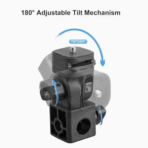 Image of Light Stand Adapter, Camera Mount Adapter with Universal 1 /4 Screw Thread and 180 Degree Tilt, Cold Shoe Design, for Light Stands Cameras Video Lights Photography