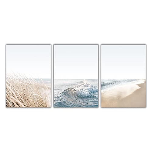 Poster mer de qualité supérieure triptyque nature scandinave 60x90cm sur toile