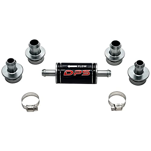 Dynamic Power Steering - Premium Universal Power Steering Filter, Dual Filtration System, High Capacity Stainless Steel, â…œâ€, Â½â€, â…â€, Black