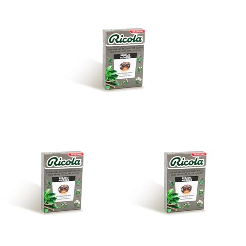 Ricola - Regaliz, Caramelos Duros Sin Azúcar, Refresca, Alivia la Garganta y la Respiración, con Ext de Regaliz, Aceite Esencial de Anís Estrellado y Menta, 13 Hierbas Suizas, con Edulcorantes - 50 g