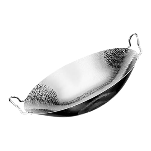 FIXOSHEE Wok Inoxidable con Doble Asa Olla de Cocina Versátil para Estufa Resistente la Deformación para Freír Saltear y Cocinar Casa