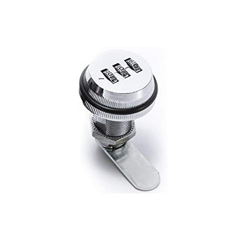 3 Digit Combination Password Lock Keyless Cam Lock Zinc Alloy Chrome Plating Coded Security Lock for Safe Locker Box Cabinet Drawer Door Chrome (1 Pack)