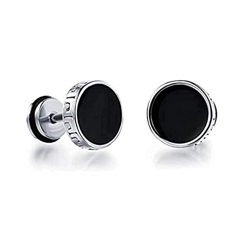 PK-302 Classy Stainless Steel Round Stud Earring for Men