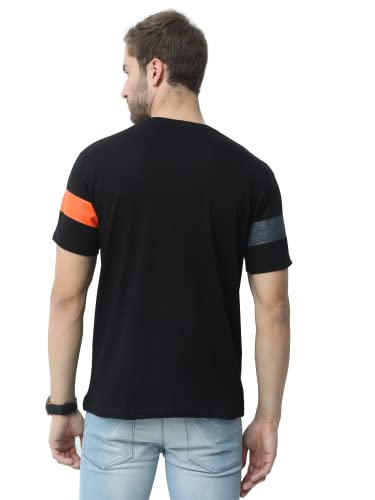REYA Mens Cotton Printed Half Sleeve Regular fit Round Neck T-Shirt