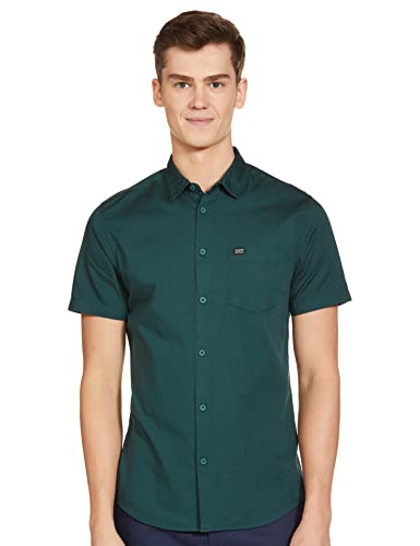 Image of The Indian Garage Co Men's Cotton Regular Fit Placement Print Half Sleeves Spread Collar Casual Shirt